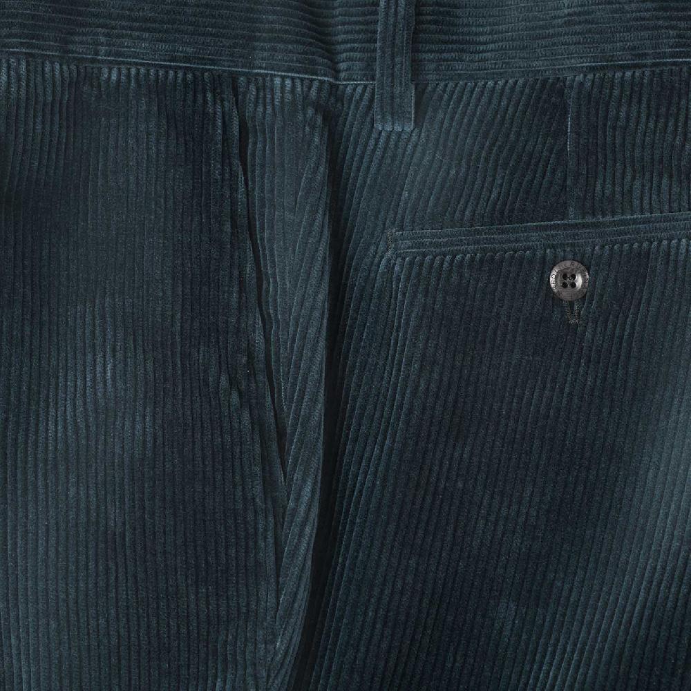 Rubinacci Vintage archive pantalone velluto a coste con pinces ottanio Saldi Di Fabbrica