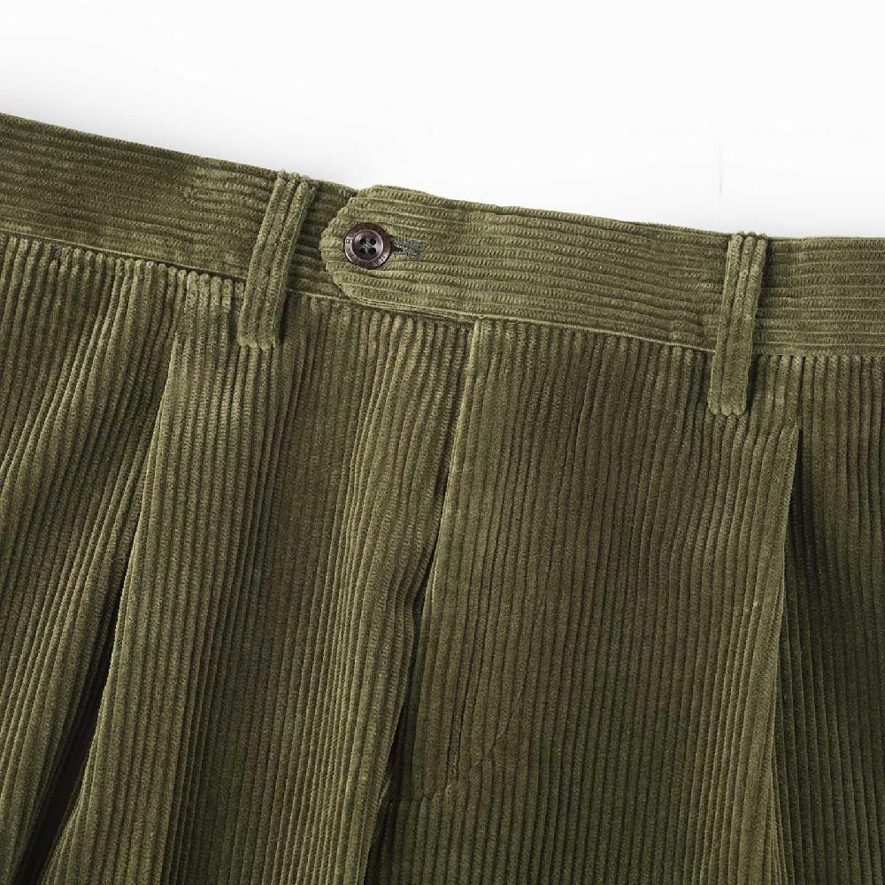 Rubinacci Vintage archive pantalone velluto a coste con pinces verde I Più Venduti