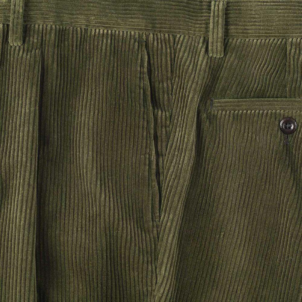 Rubinacci Vintage archive pantalone velluto a coste con pinces verde I Più Venduti