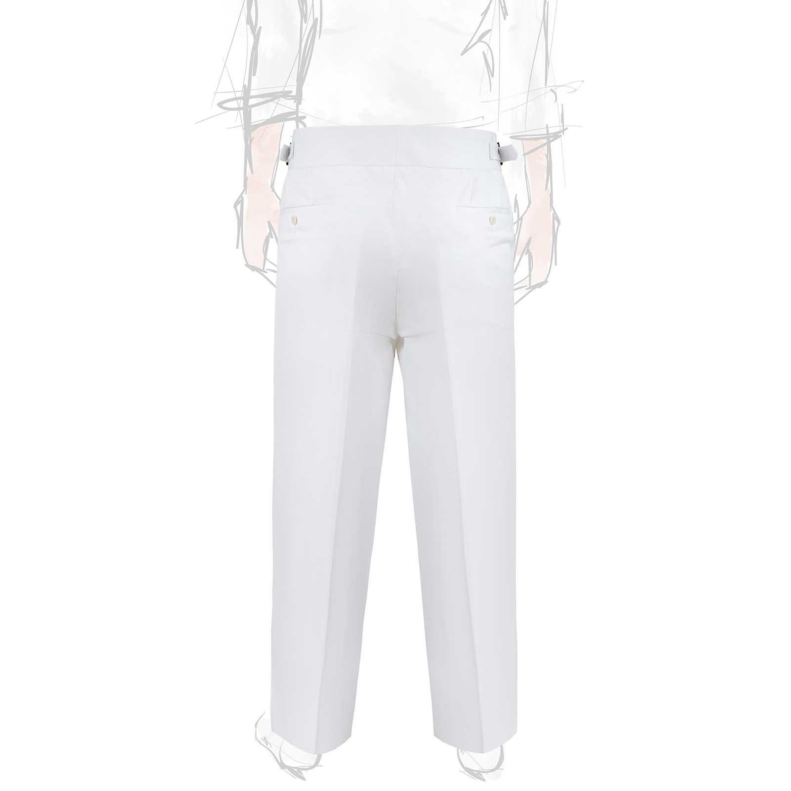 Rubinacci Vintage archive pantalone Manny in cotone bianco Vendite Flash
