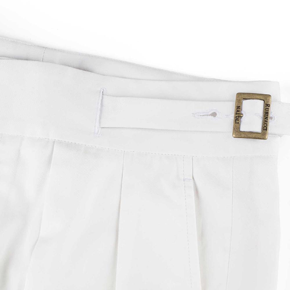 Rubinacci Vintage archive pantalone Manny in cotone bianco Vendite Flash