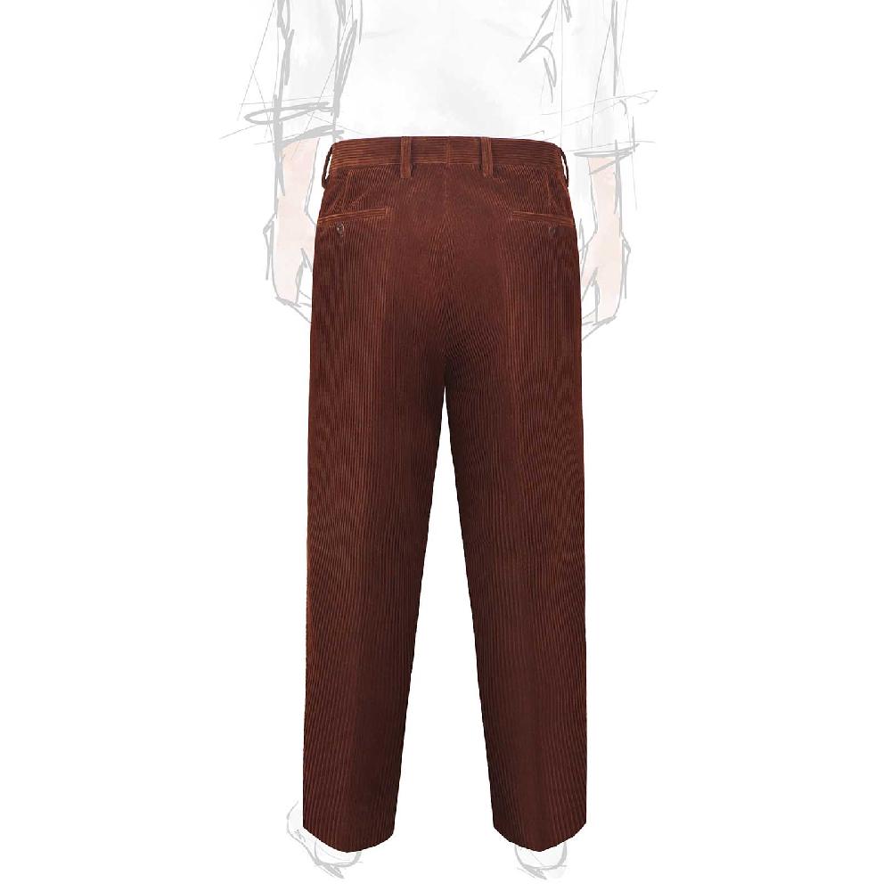 Rubinacci Vintage archive pantalone velluto a coste con pinces marrone Negozio