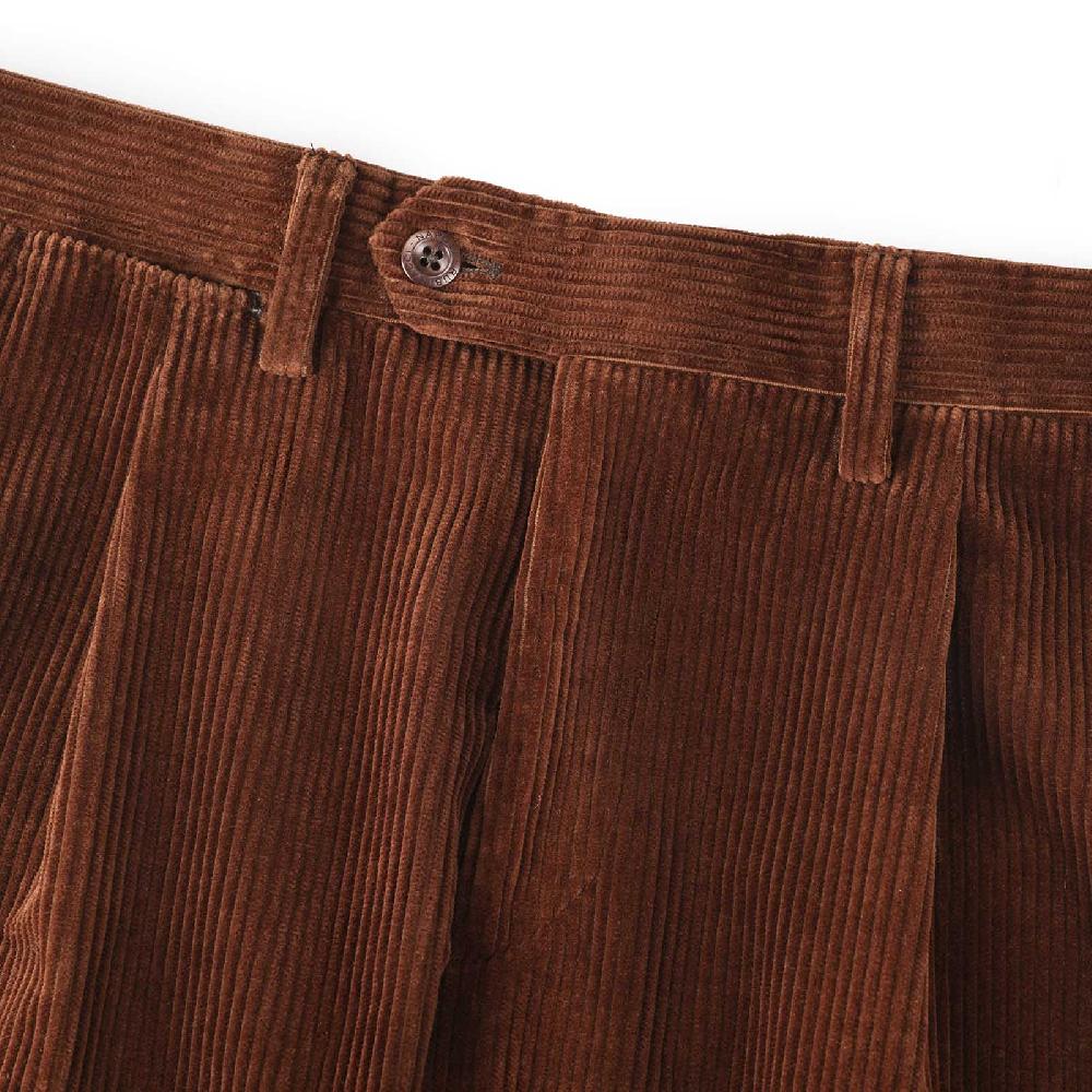 Rubinacci Vintage archive pantalone velluto a coste con pinces marrone Negozio