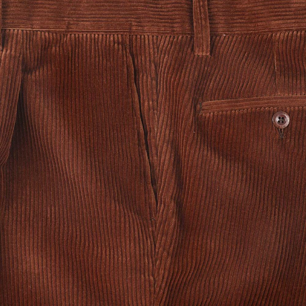 Rubinacci Vintage archive pantalone velluto a coste con pinces marrone Negozio