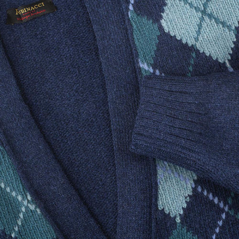 Rubinacci Vintage archive cardigan a rombi in lana blu Moda
