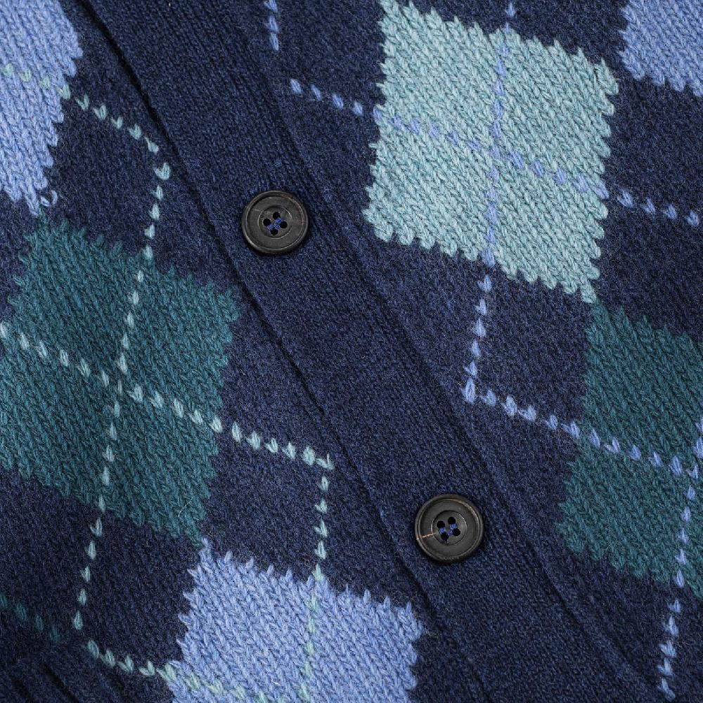Rubinacci Vintage archive cardigan a rombi in lana blu Moda