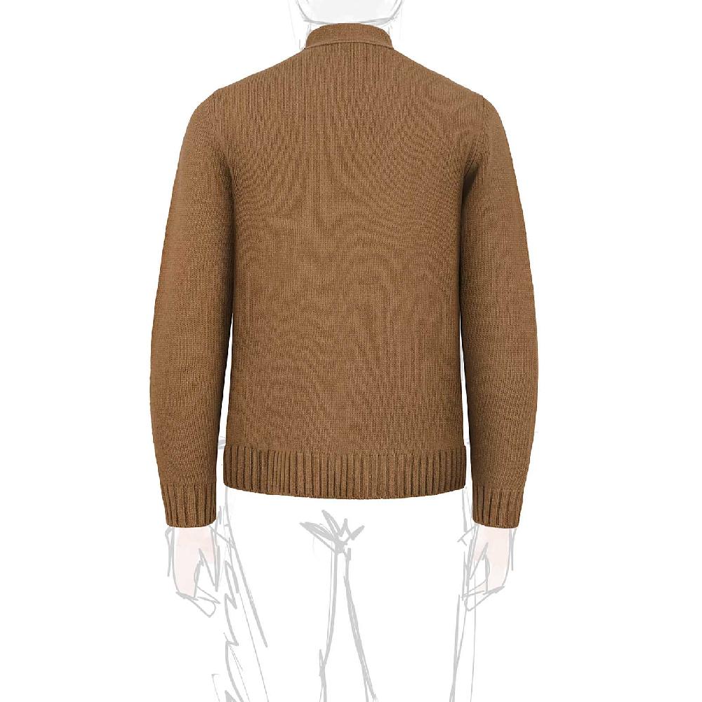 Rubinacci Vintage archive cardigan a rombi in lana tabacco 2025