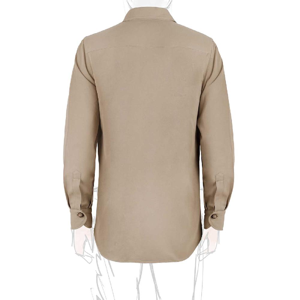 Rubinacci Serie Limitata overshirt in cotone e lino biscotto Nuovo