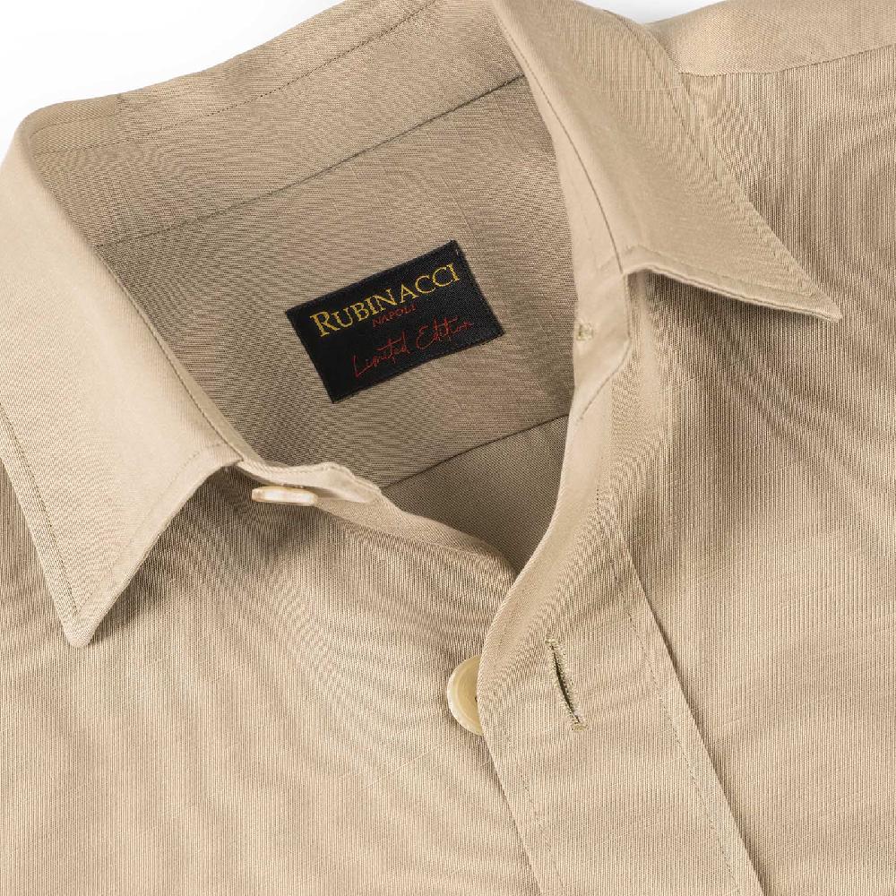 Rubinacci Serie Limitata overshirt in cotone e lino biscotto Nuovo