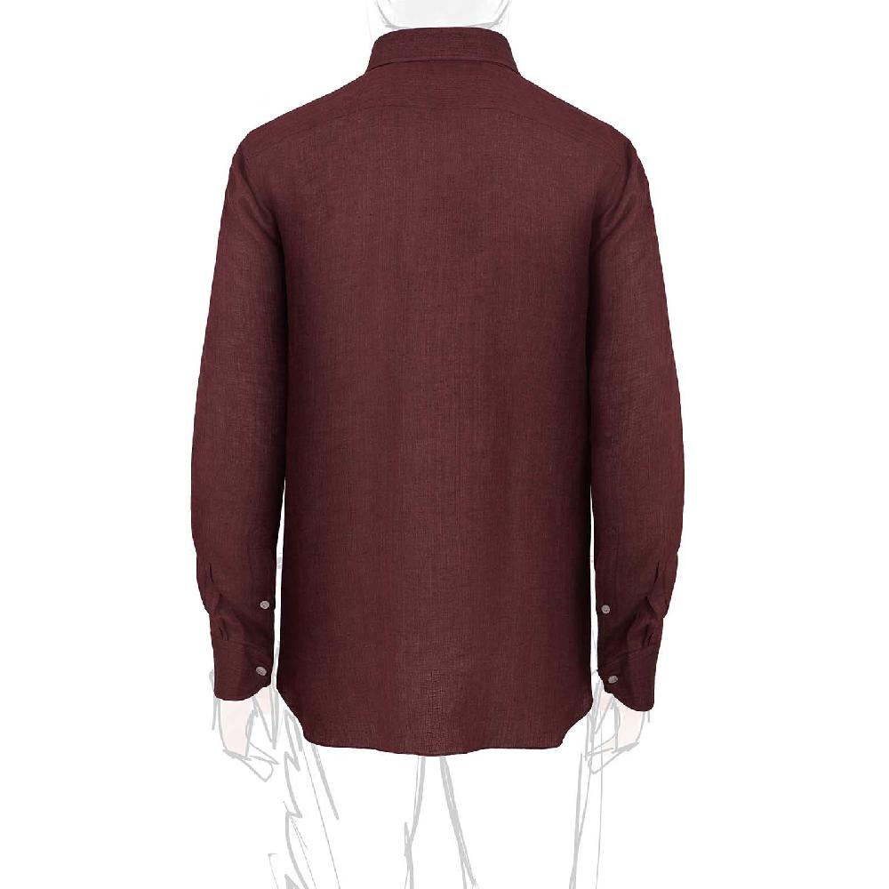 Rubinacci Vintage archive camicia in lino bordeaux Promozione