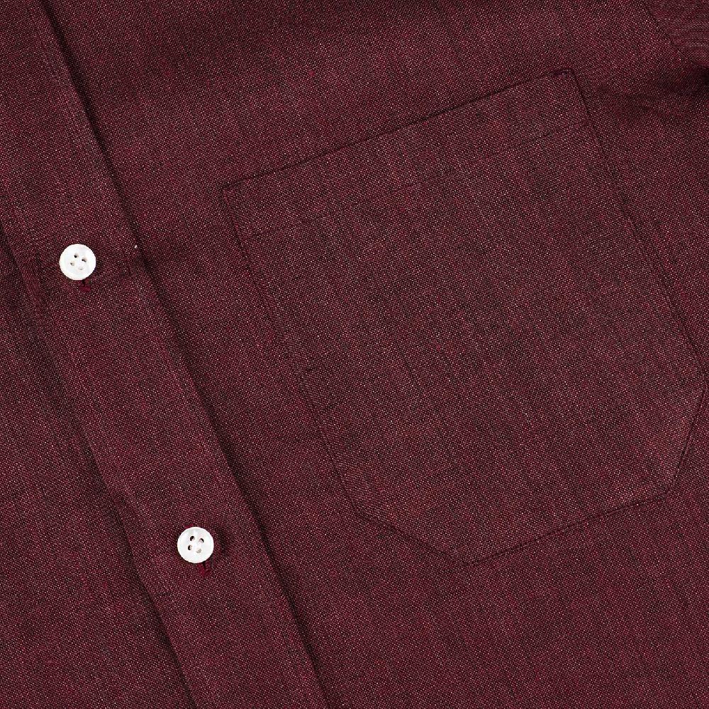 Rubinacci Vintage archive camicia in lino bordeaux Promozione