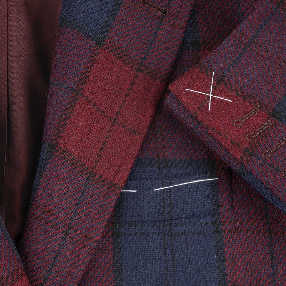 Rubinacci Vintage archive giacca tartan bordeaux Online