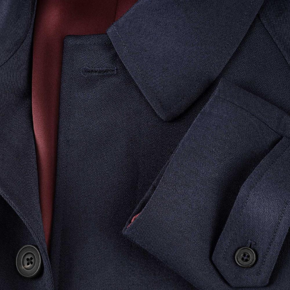 Rubinacci Vintage archive cappotto raglan in diagonale di lana blu Saldi
