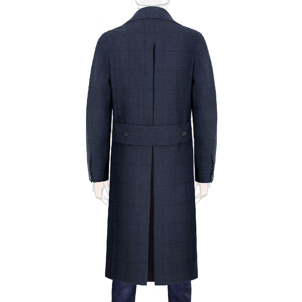 Rubinacci Vintage archive cappotto Ulster in lana a quadri blu Offerte