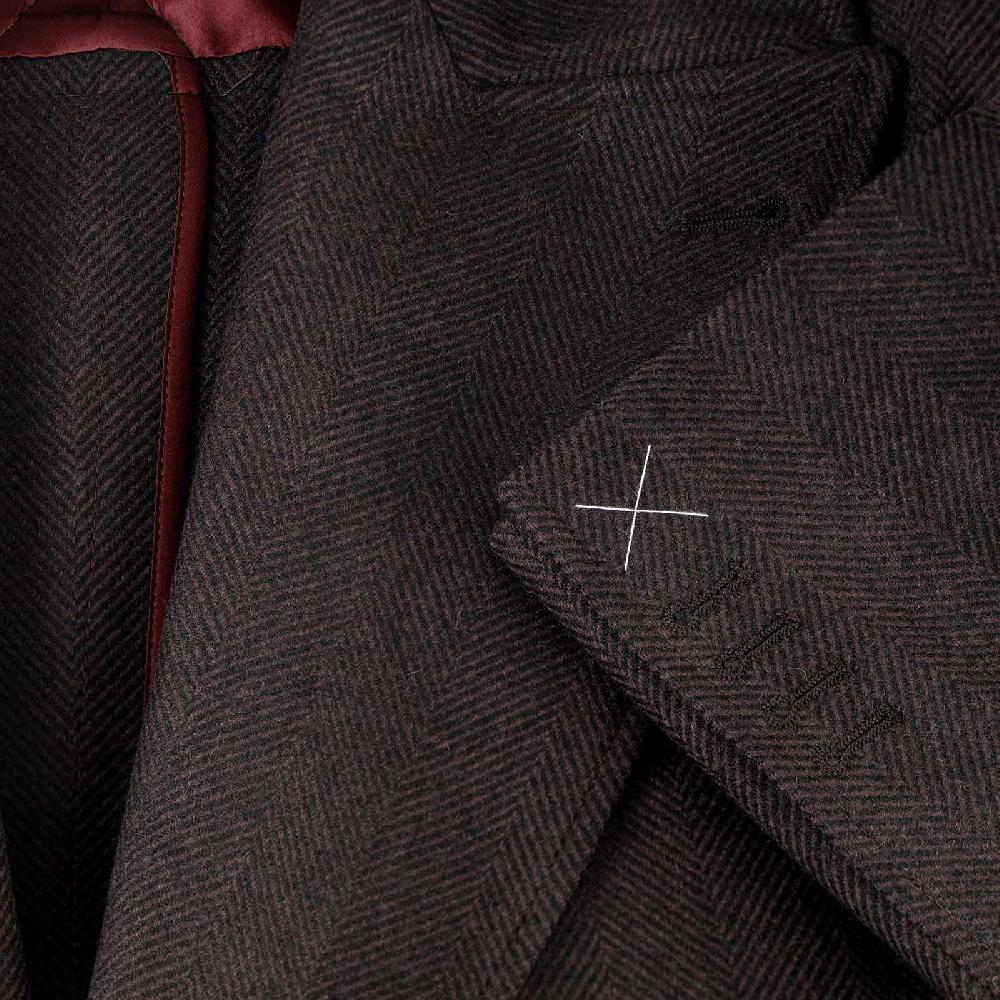 Rubinacci Vintage archive cappotto Ulster in lana spigato marrone Hotsell