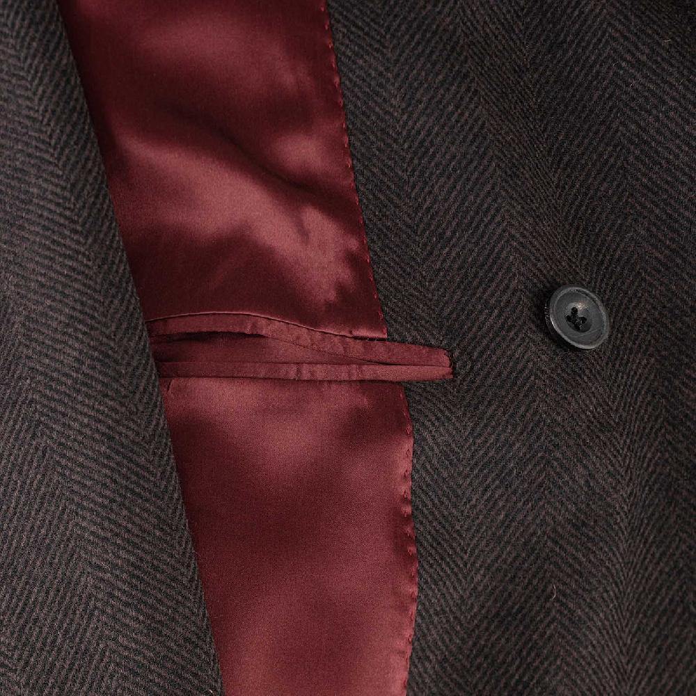Rubinacci Vintage archive cappotto Ulster in lana spigato marrone Hotsell
