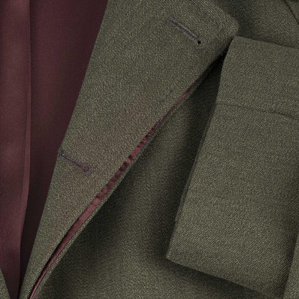 Rubinacci Vintage archive cappotto raglan in diagonale di lana verde Vendita Calda