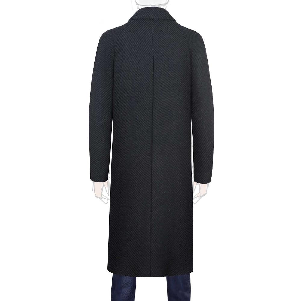 Rubinacci Vintage archive cappotto raglan in diagonale di lana skyfall blu Vendita Economica