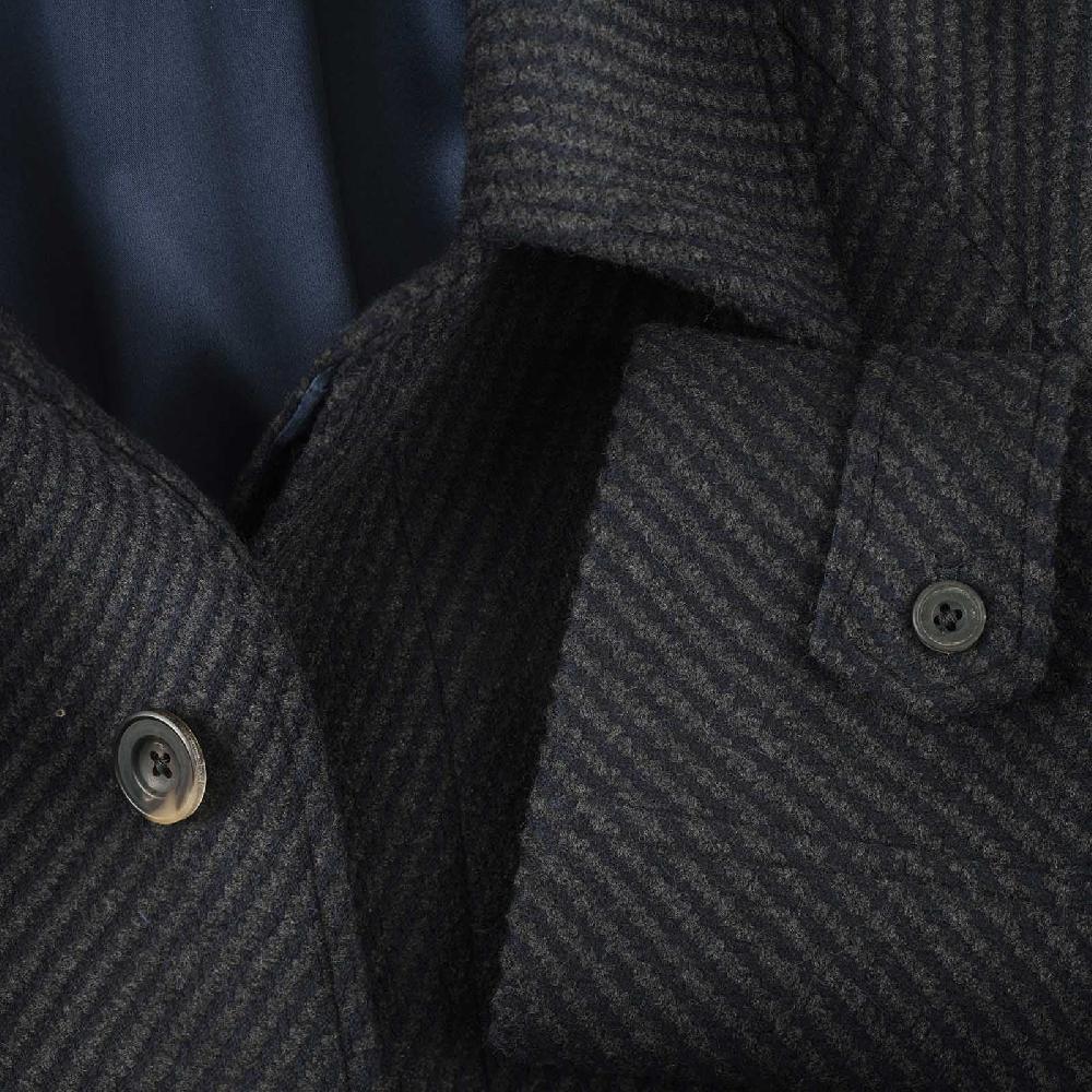Rubinacci Vintage archive cappotto raglan in diagonale di lana skyfall blu Vendita Economica