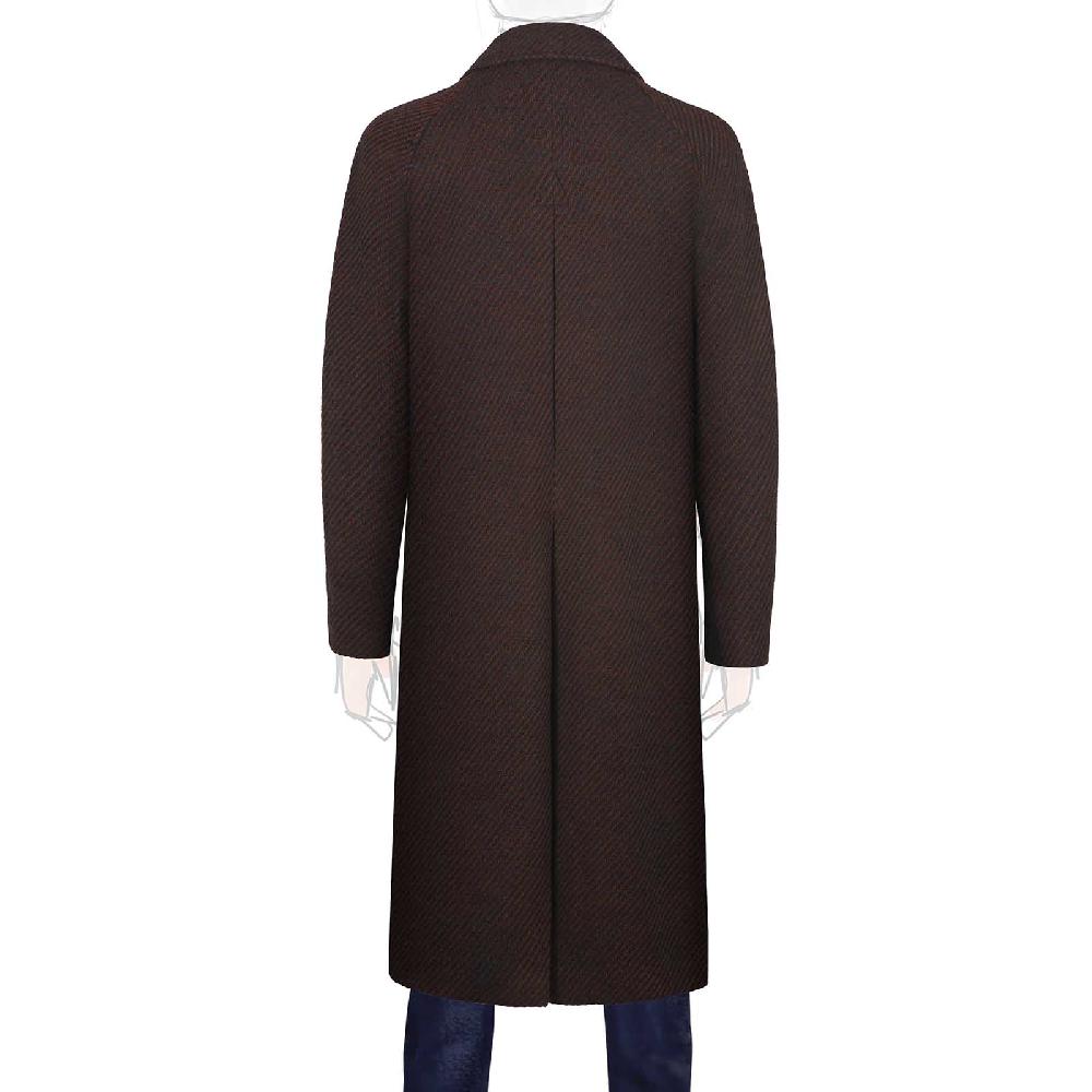 Rubinacci Vintage archive cappotto raglan in diagonale di lana skyfall marrone Saldi Di Fabbrica