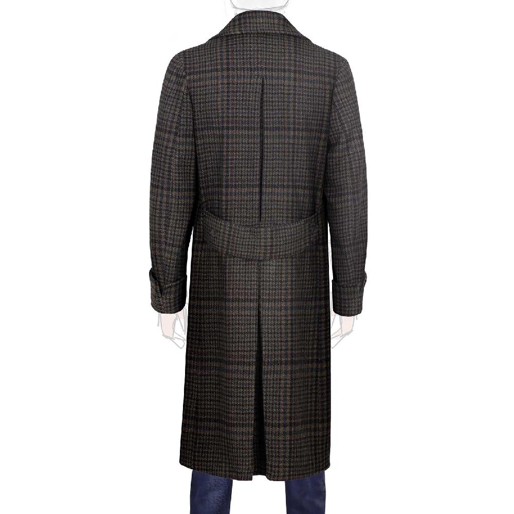Rubinacci Vintage archive cappotto Ulster in lana e cashmere a quadri marrone I Più Venduti