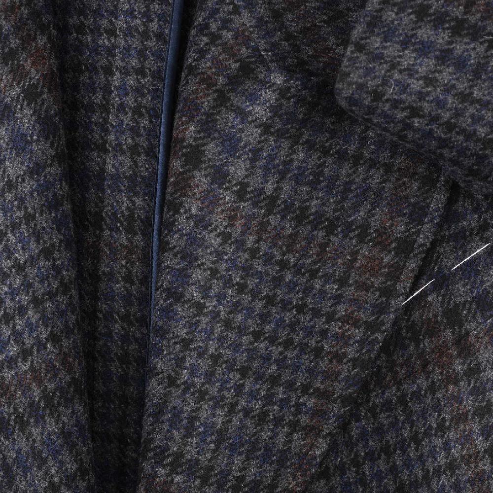 Rubinacci Vintage archive cappotto Ulster in lana e cashmere a quadri blu Vendite Flash