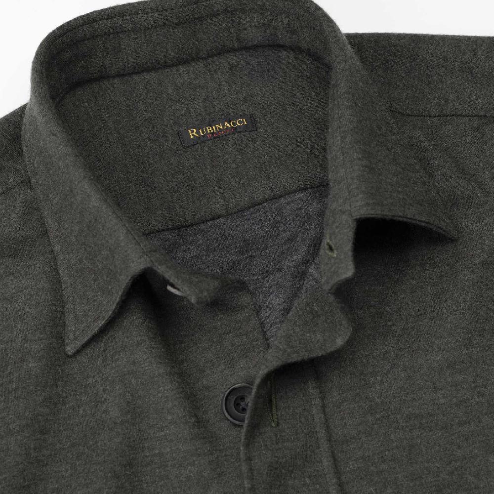 Rubinacci Overshirt in cashmere verde Spedizione Gratuita