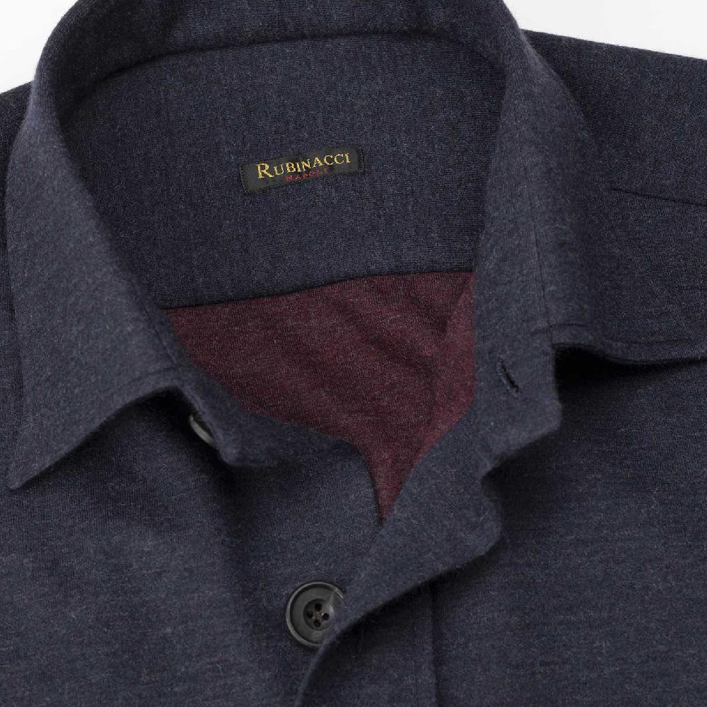 Rubinacci Overshirt in cashmere blu Pezzi Unici