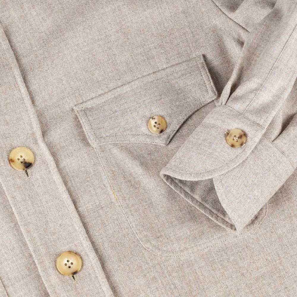 Rubinacci Sahariana in lana beige Consegna Veloce