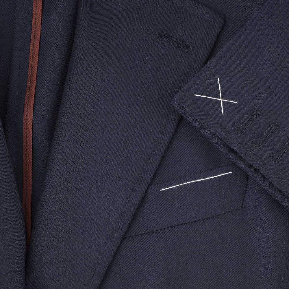 Rubinacci Giacca in Lana “Green Certified” blu Sottocosto