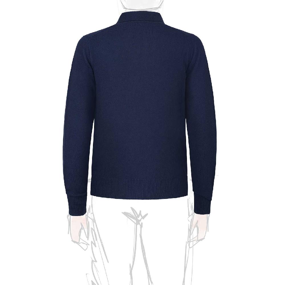 Rubinacci Polo in cashmere blu Outlet