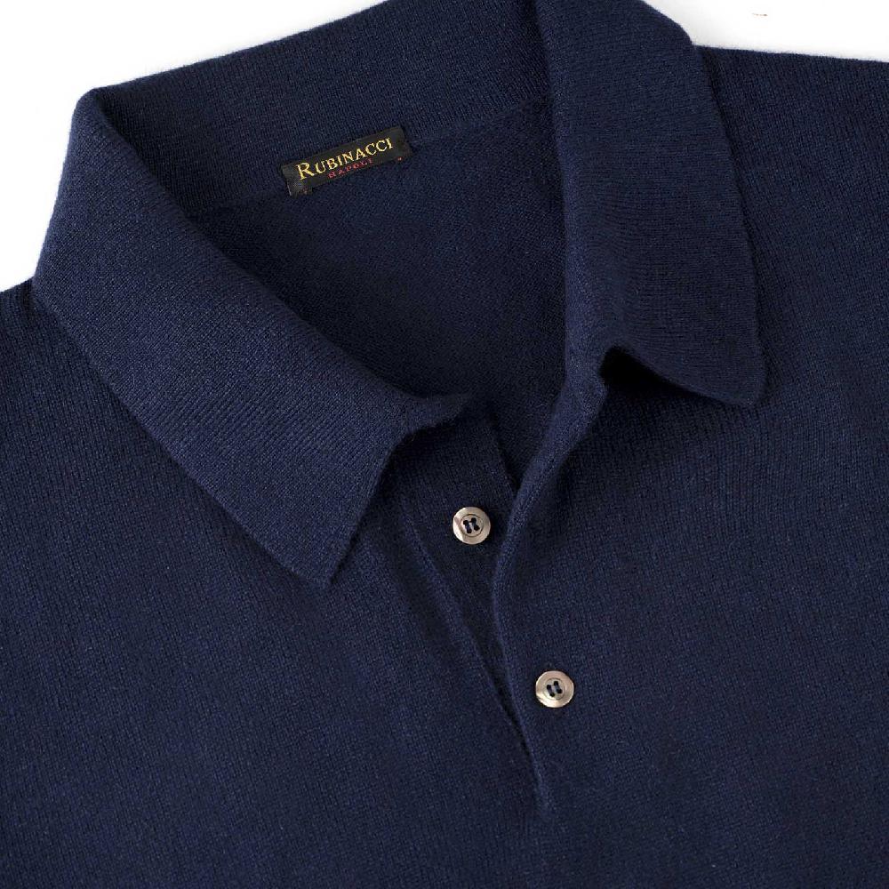 Rubinacci Polo in cashmere blu Outlet
