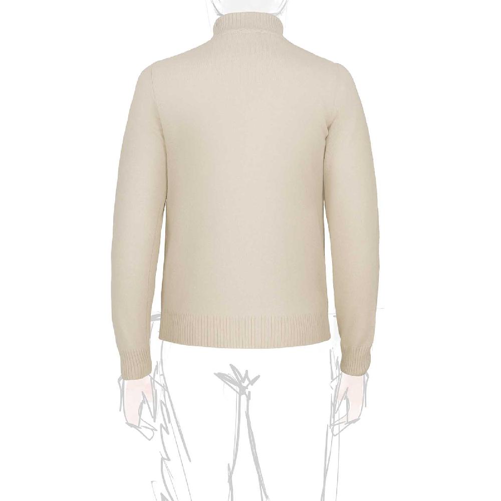 Rubinacci Collo alto in cashmere panna Saldi
