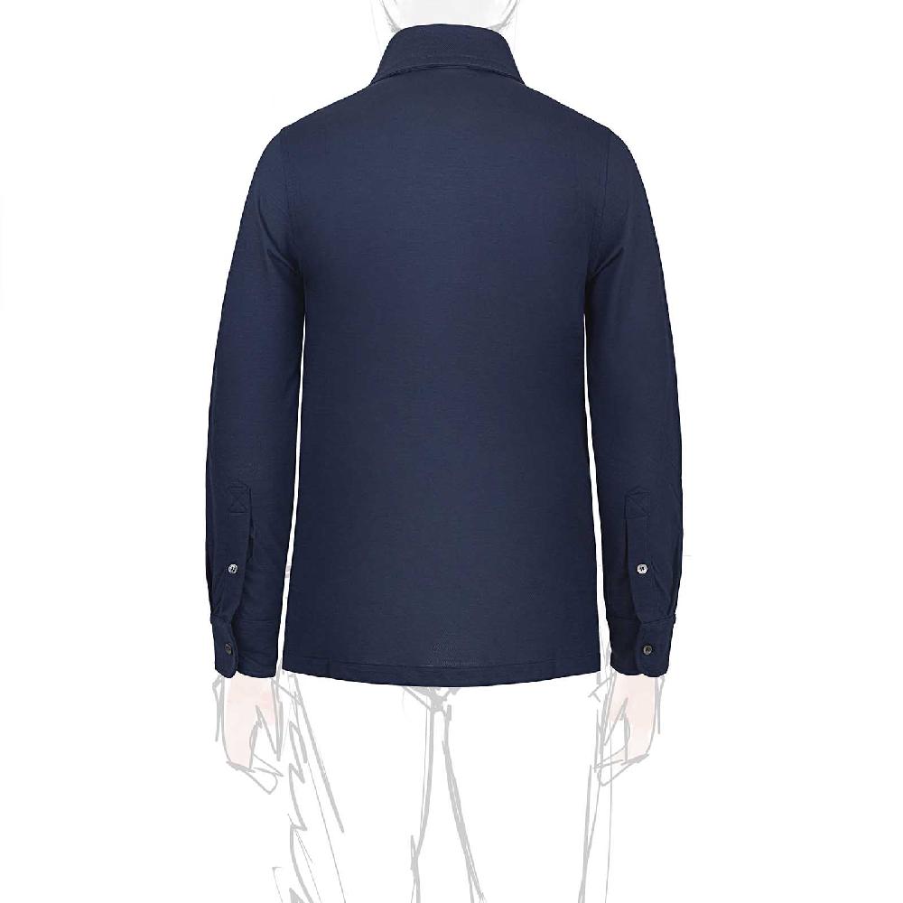 Rubinacci Camicia in piquet di lana blu I Più Venduti