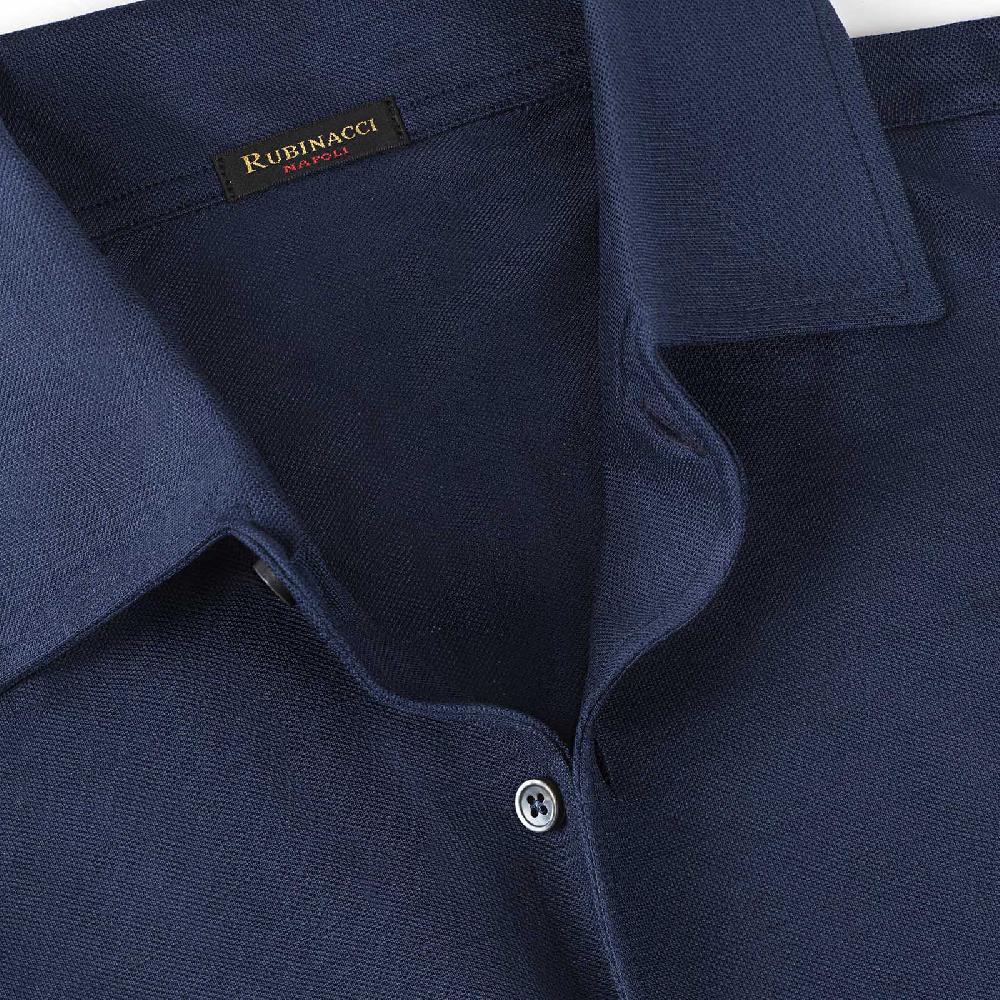 Rubinacci Camicia in piquet di lana blu I Più Venduti