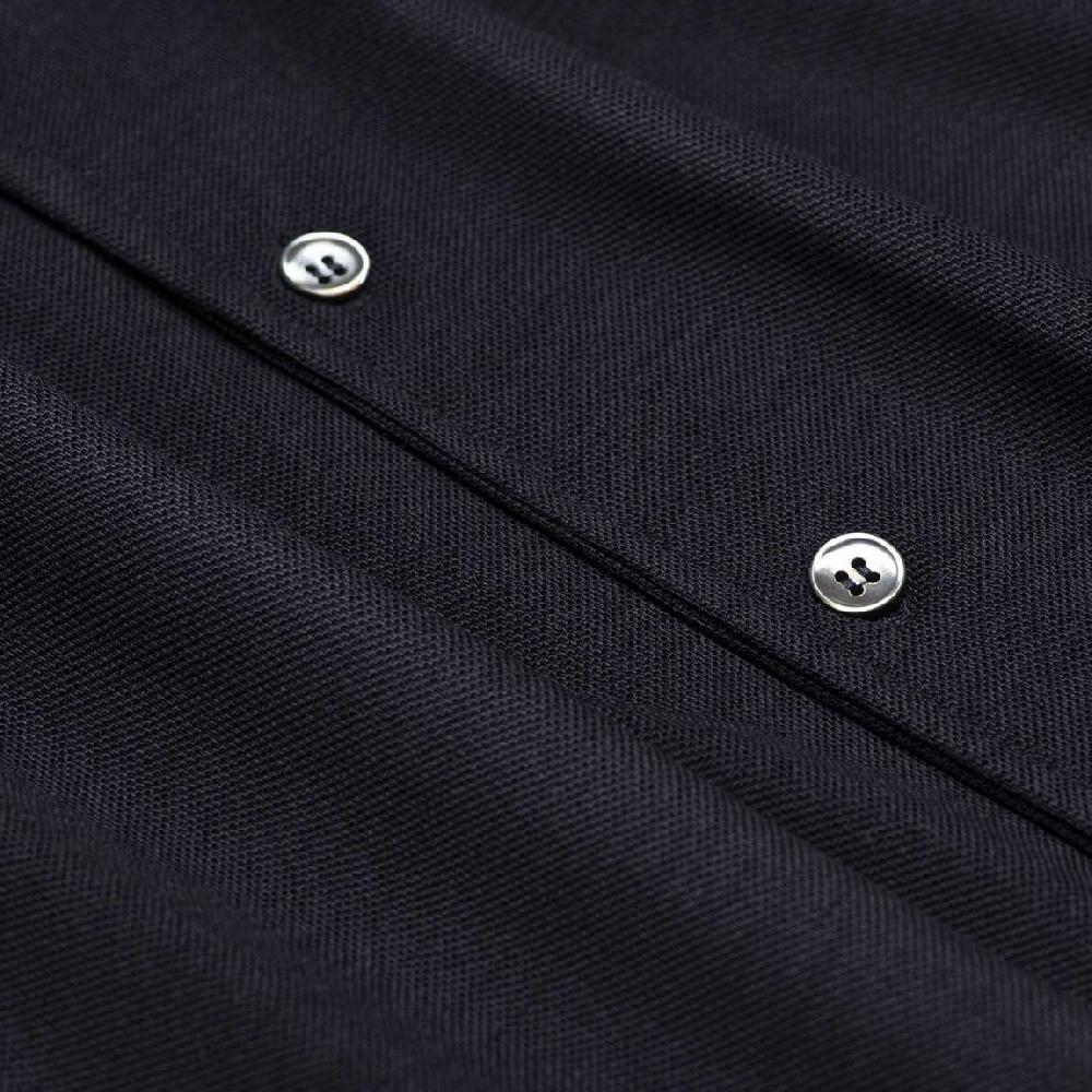 Rubinacci Camicia in piquet di lana blu navy In Saldo