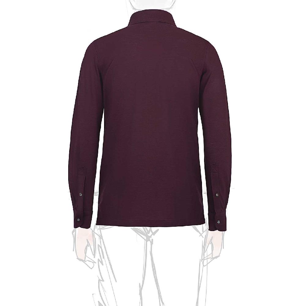 Rubinacci Camicia in piquet di lana bordeaux Nuova