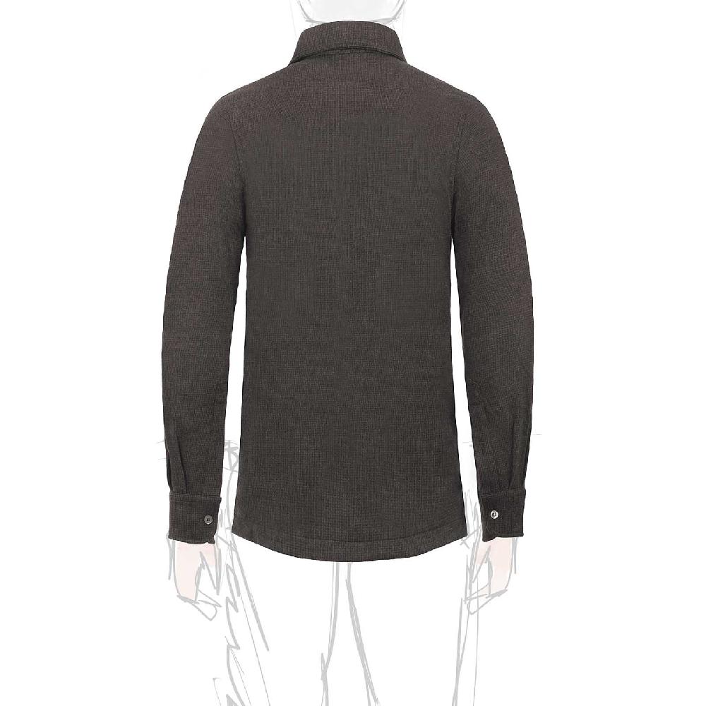 Rubinacci Camicia in cashmere a quadretti marrone e nero Moda
