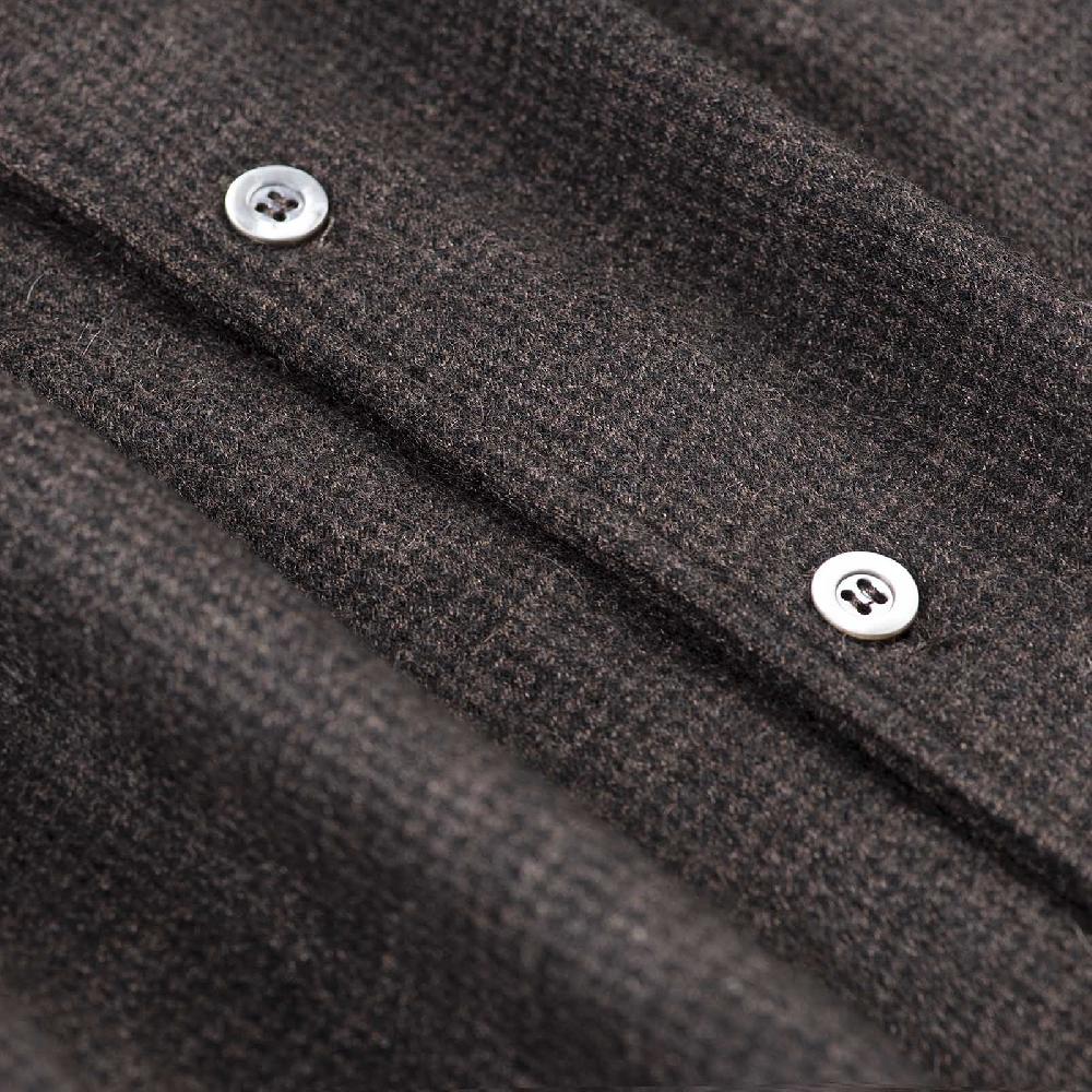 Rubinacci Camicia in cashmere a quadretti marrone e nero Moda