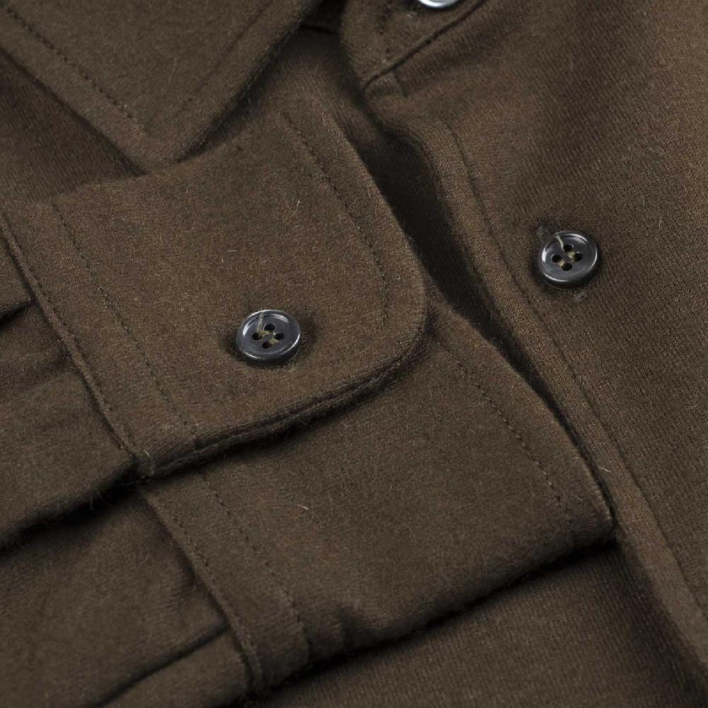 Rubinacci Camicia in cashmere verde militare 2025