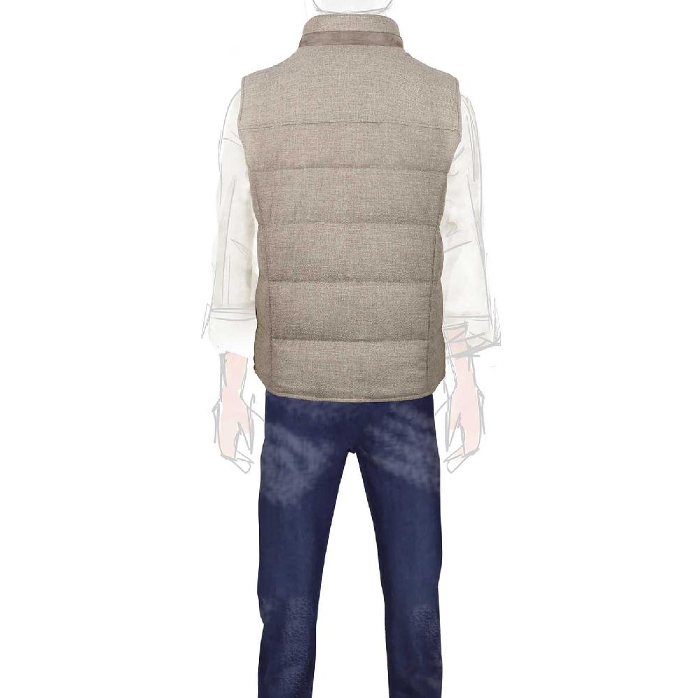 Rubinacci Gilet trapuntato lana e cashmere beige Promozione