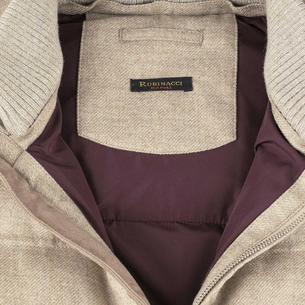 Rubinacci Gilet trapuntato lana e cashmere beige Promozione
