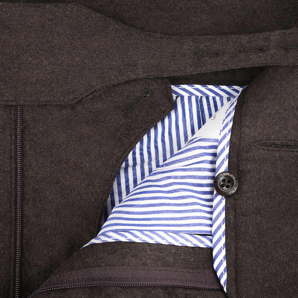 Rubinacci Pantalone manny in flanella marrone Convenienza