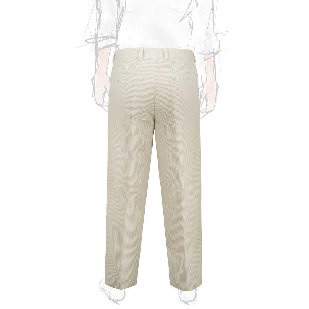Rubinacci Pantalone 2 pinces in velluto a coste latte Sconto