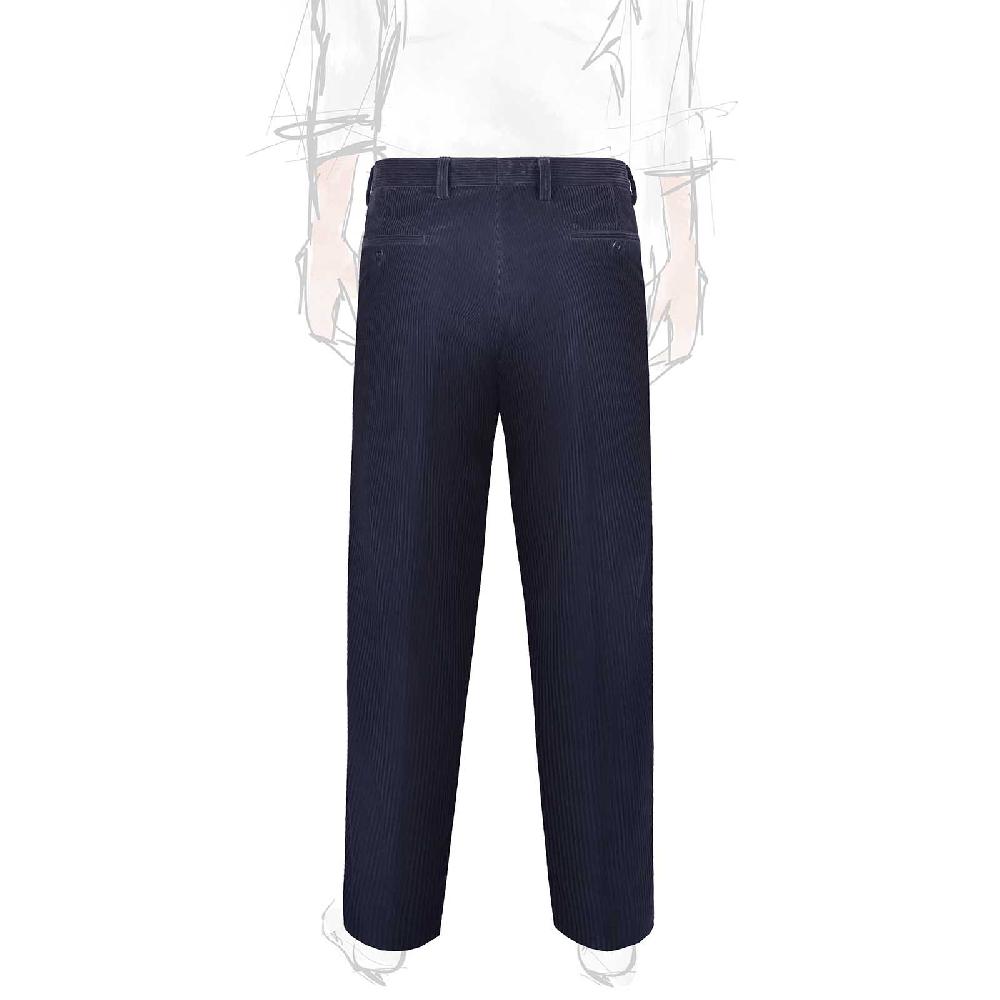 Rubinacci Pantalone in velluto a coste blu notte Outlet