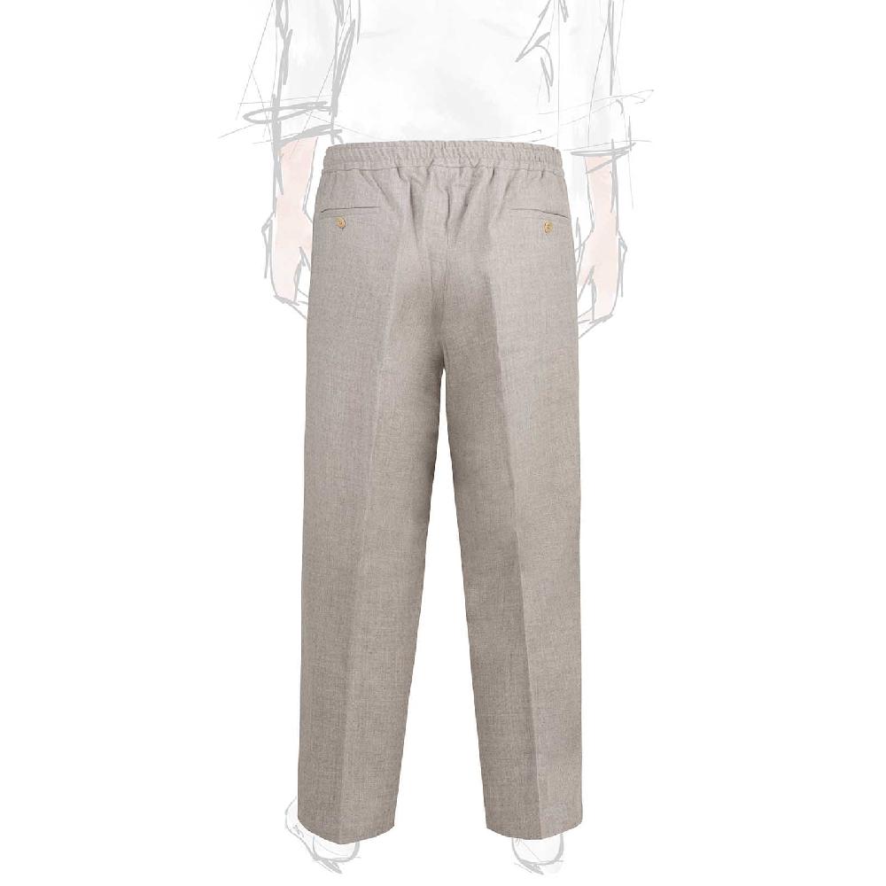 Rubinacci Pantalone leisure in lana beige In Vendita