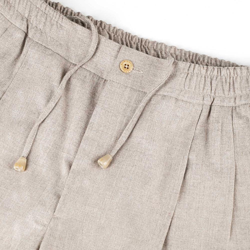 Rubinacci Pantalone leisure in lana beige In Vendita