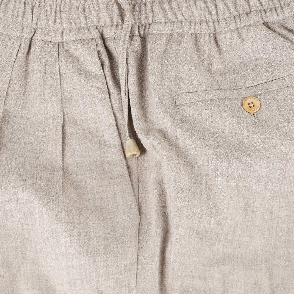 Rubinacci Pantalone leisure in lana beige In Vendita