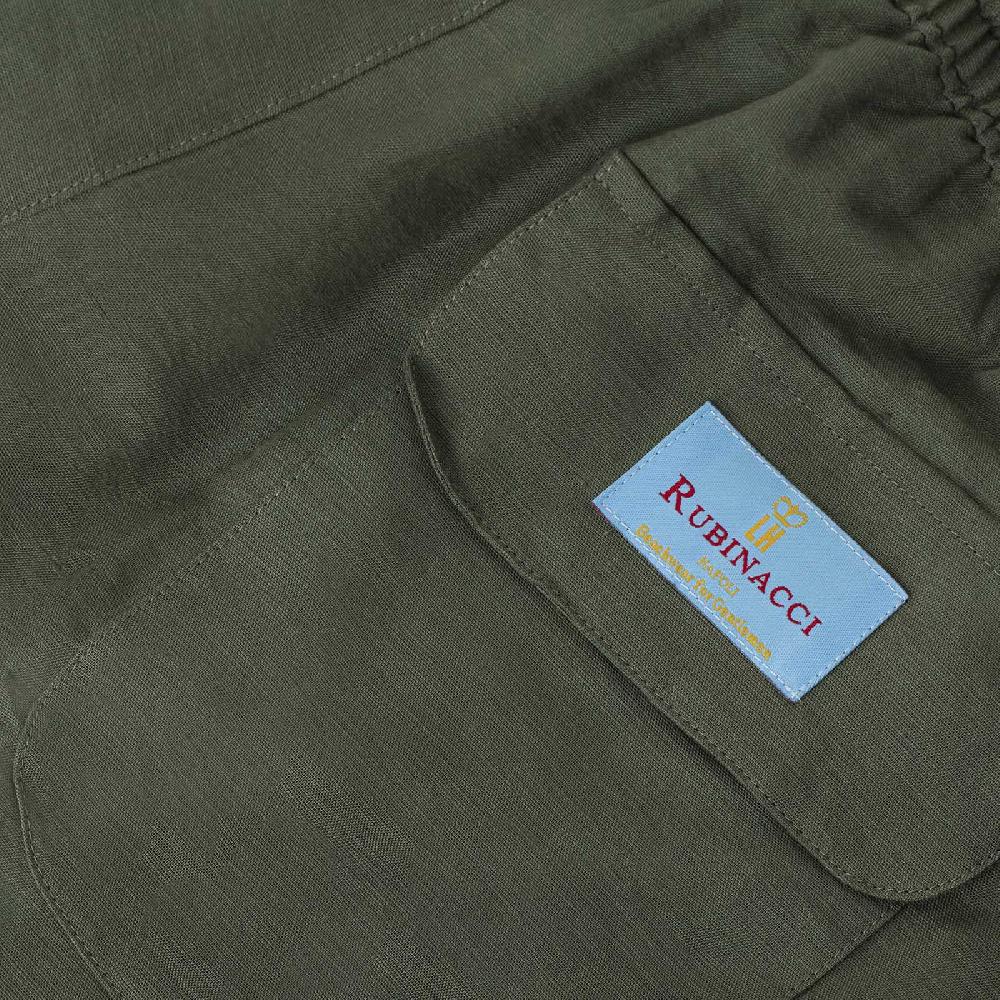 Rubinacci Costume da bagno verde in lino e cotone 2025