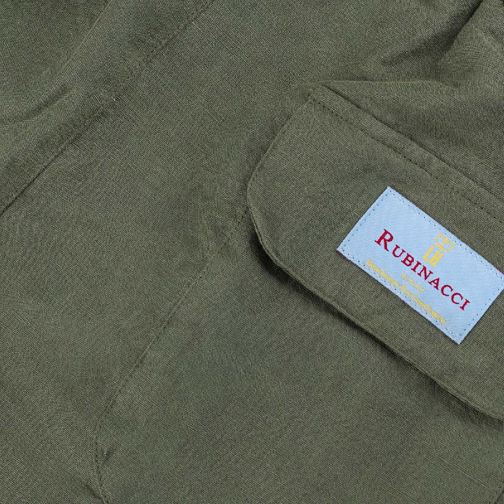 Rubinacci Costume da bagno verde in lino e cotone In Linea